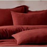 Постільна білизна Agora льон-бавовна Buldans burnt bordo бордова - Фото №4