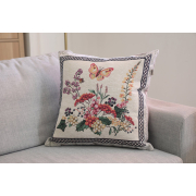 Декоративна гобеленова наволочка Квіти з метеликом Лавандове поле Прованс - Фото №4