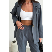 Штани Юджина бавовна-льон Art Knit графіт - Фото №5