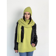 Шапка в'язана тепла Wool Art Knit яблучна - Фото №3