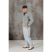 Светр чоловічий в'язаний на блискавці Art Knit сірий - Фото №5