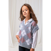 Жилетка для девочки Ромб Прованс серая - Фото №6