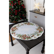 Скатертина новорічна гобеленова кругла Squirrel Прованс - Фото №6