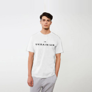 Футболка унісекс з принтом Im Ukrainian Emily біла - Фото №4