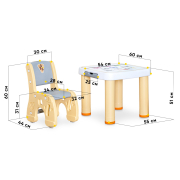 Комплект дитячий стіл та стільці Pluto Yellow Mealux KD-F061 Yellow - Фото №3