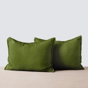 Льняное постельное белье Muse olive Stonewash SoundSleep Евро King - Фото №4