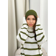 Шапка в'язана Jolie Art Knit хакі - Фото №4