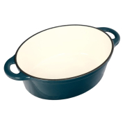 Чавунна овальна каструля 30x23 см 4л Tierra темно-бірюзовий 830096 NOIS - Фото №4