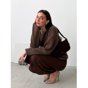 Джемпер в'язаний Soft Art Knit коричневий - Фото №4