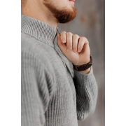 Светр чоловічий в'язаний на блискавці Art Knit сірий - Фото №8
