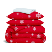 Постільна білизна Snowflakes Cranberry CS4 фланель Cosas простирадло на гумці - Фото №3