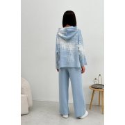 Худі жіноче в'язане Vibe Cotton Art Knit блакитний - Фото №6