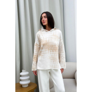 Худі жіноче в'язане Vibe Cotton Art Knit молочний - Фото №5