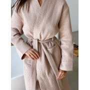 Халат жіночий вафельний довгий 122 Cosy бежевий - Фото №9