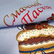 Рушник великодній вафельний кухонний Смачної паски Emily блакитний - Фото №6