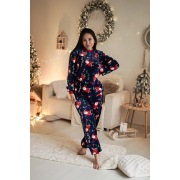 Жіноча тепла піжама Santa VEL061 джемпер і штани Cosy синя - Фото №4