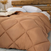 Ковдра зимова антиалергенна Alaska microfiber ТЕП бежевий комбінований - Фото №3