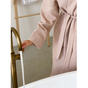 Халат жіночий вафельний довгий 122 Cosy бежевий - Фото №8