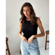 Майка жіноча базова в'язана Art Knit чорна - Фото №3