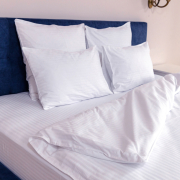 Комплект постільної білизни Stripe SoundSleep сатин-страйп бавовна 100% білий - Фото №9