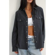 Сорочка жіноча фланелева 24025 German Volf темно-сірий - Фото №6