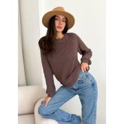 Джемпер в'язаний Cotton Art Knit шоколад - Фото №5