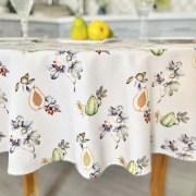 Скатертина з водовідштовхувальним покриттям кругла Limaso Julia - Фото №3