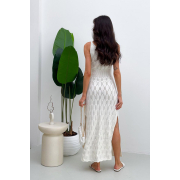 Сукня в'язана довга ажурна Art Knit молочна - Фото №6