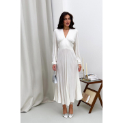 В'язане плаття міді Nataly Art Knit молочний - Фото №3