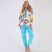 Піжама жіноча велсофт Vienetta 3030830298 блакитна - Фото №3