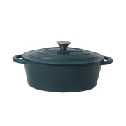 Чавунна овальна каструля 30x23 см 4л Tierra темно-бірюзовий 830096 NOIS - Фото №3