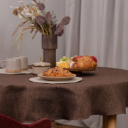 Скатертина кругла Jordan Sonex коричнева - Фото №3