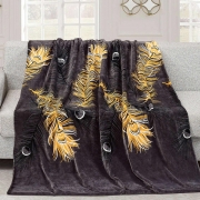 Плед флисовый Перышки brown Selena 500114 - Фото №3