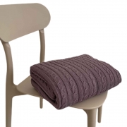 Плед в'язаний бавовняний Exclusive Nature Прованс шоколадний - Фото №4