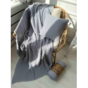 Плед вязаный Cotton Прованс серый - Фото №3