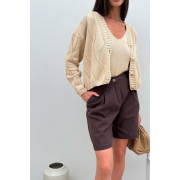 Кардиган в'язаний жіночий Grace Art Knit бежевий - Фото №8