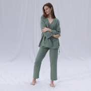 Сорочка-кімоно з мусліну Serli kruvaze kimono kisa cagla Penelope зелений - Фото №3