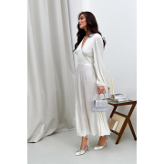 В'язане плаття міді Nataly Art Knit молочний - Фото №4