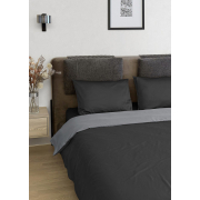 Двустороннее постельное белье Venezia премиум-сатин Sonex черный-серый - Фото №3