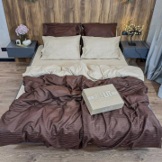 Постельное белье SS-3012 сатин-страйп LeLIT бежево-коричневый - Фото №3