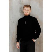 Светр чоловічий в'язаний на блискавці Art Knit чорний - Фото №4