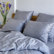 Постільна білизна Lelit SS-3005 сатин-страйп світло-сірий - Фото №5