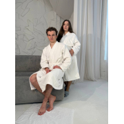 Халат махровий унісекс Kimono Levita SoundSleep білий 400г Туреччина - Фото №11