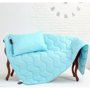 Ковдра бамбукова всесезонна Bamboo 1643 Eco Light Blue MirSon - Фото №5