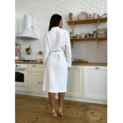 Жіночий довгий вафельний халат P-120 Cosy білий - Фото №5