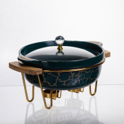 Марміт круглий 1.3 л Yiwu LC-714 зелений мармур - Фото №4