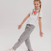 Футболка в етно стилі для дівчаток Бембі ФБ962 біла - Фото №10