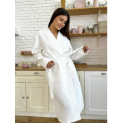 Жіночий вафельний халат-кімоно Alba FL120W Cosy білий - Фото №5