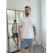 Костюм чоловічий літній лляний Cosy сіро-блакитний - Фото №8