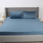 Простирадло велюрове на гумці Velour ТЕП синє - Фото №3